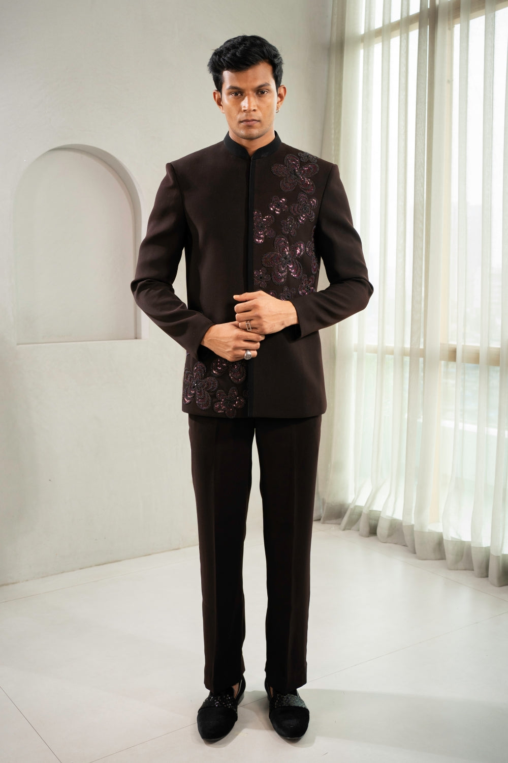 Dark Wine Bloom Bomber