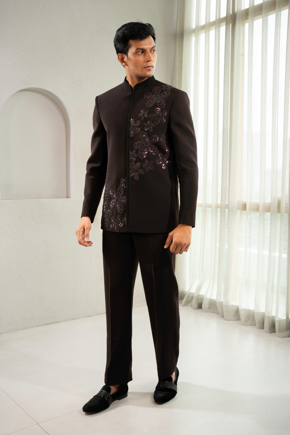 Dark Wine Bloom Bomber
