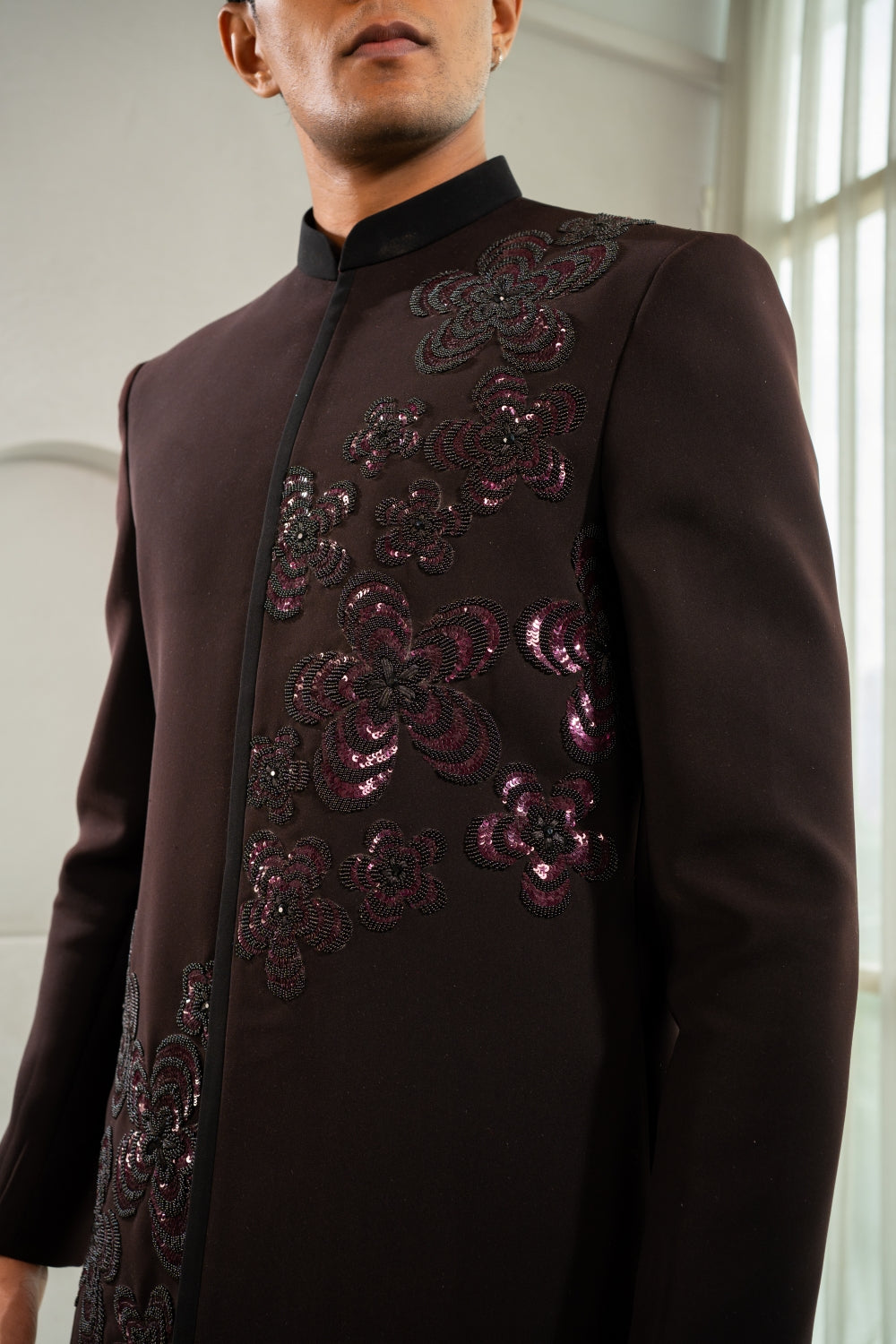 Dark Wine Bloom Bomber