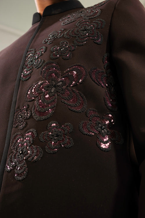 Dark Wine Bloom Bomber