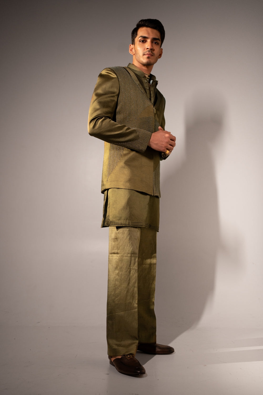 Olive Dusk Bandhgala