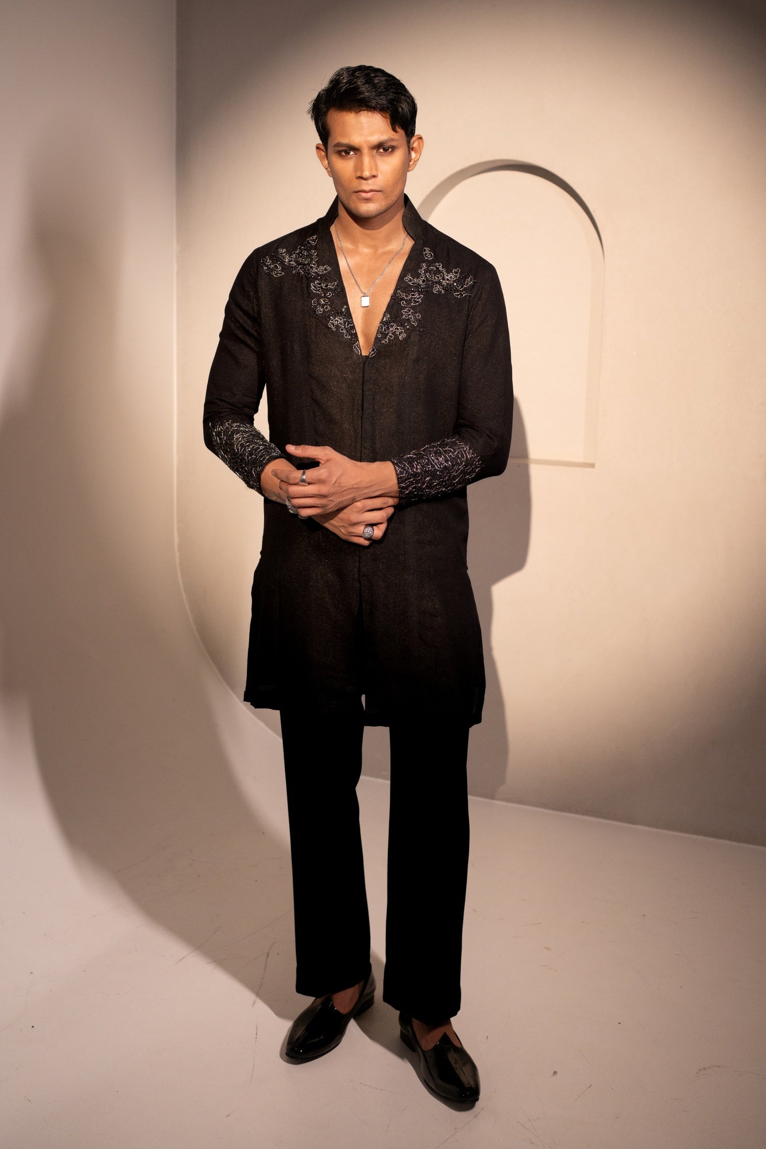 Noir Tissue Kurta Set