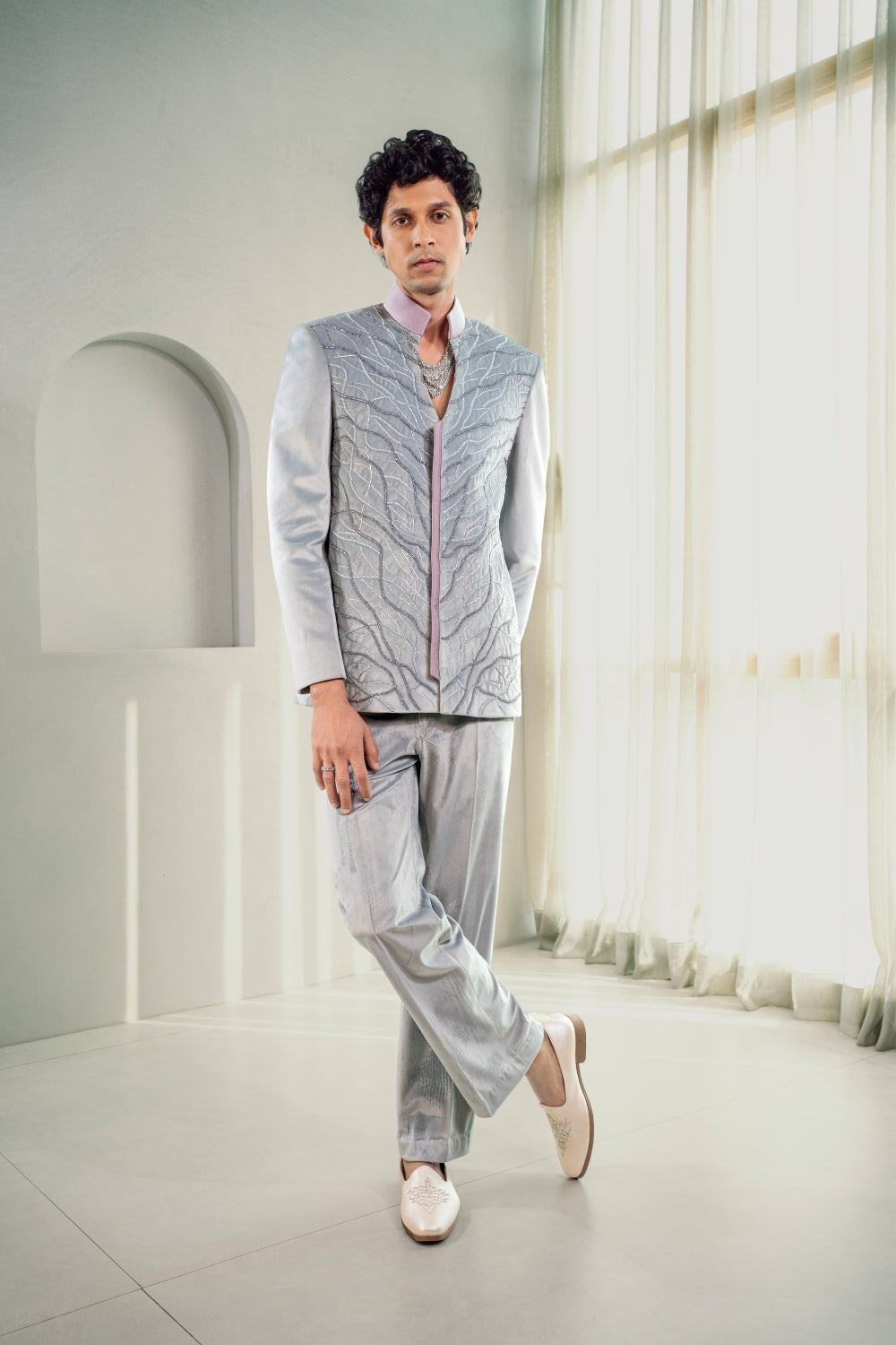 Slate Lavender Bandhgala