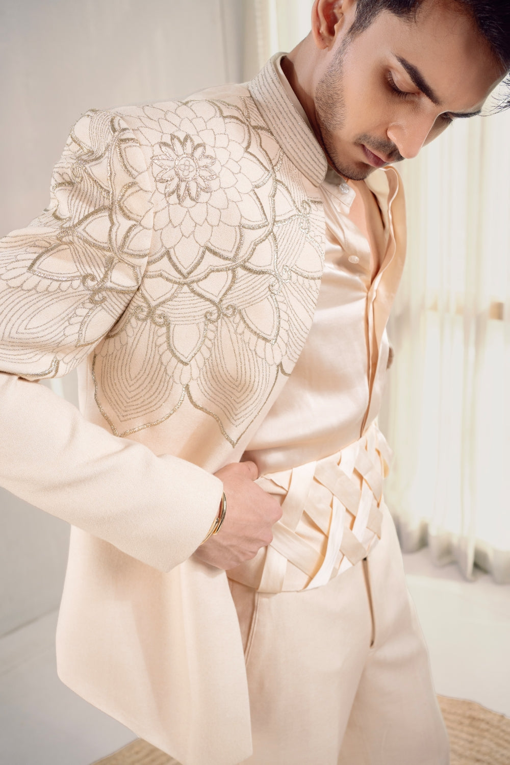 Cream Auric Bandhgala
