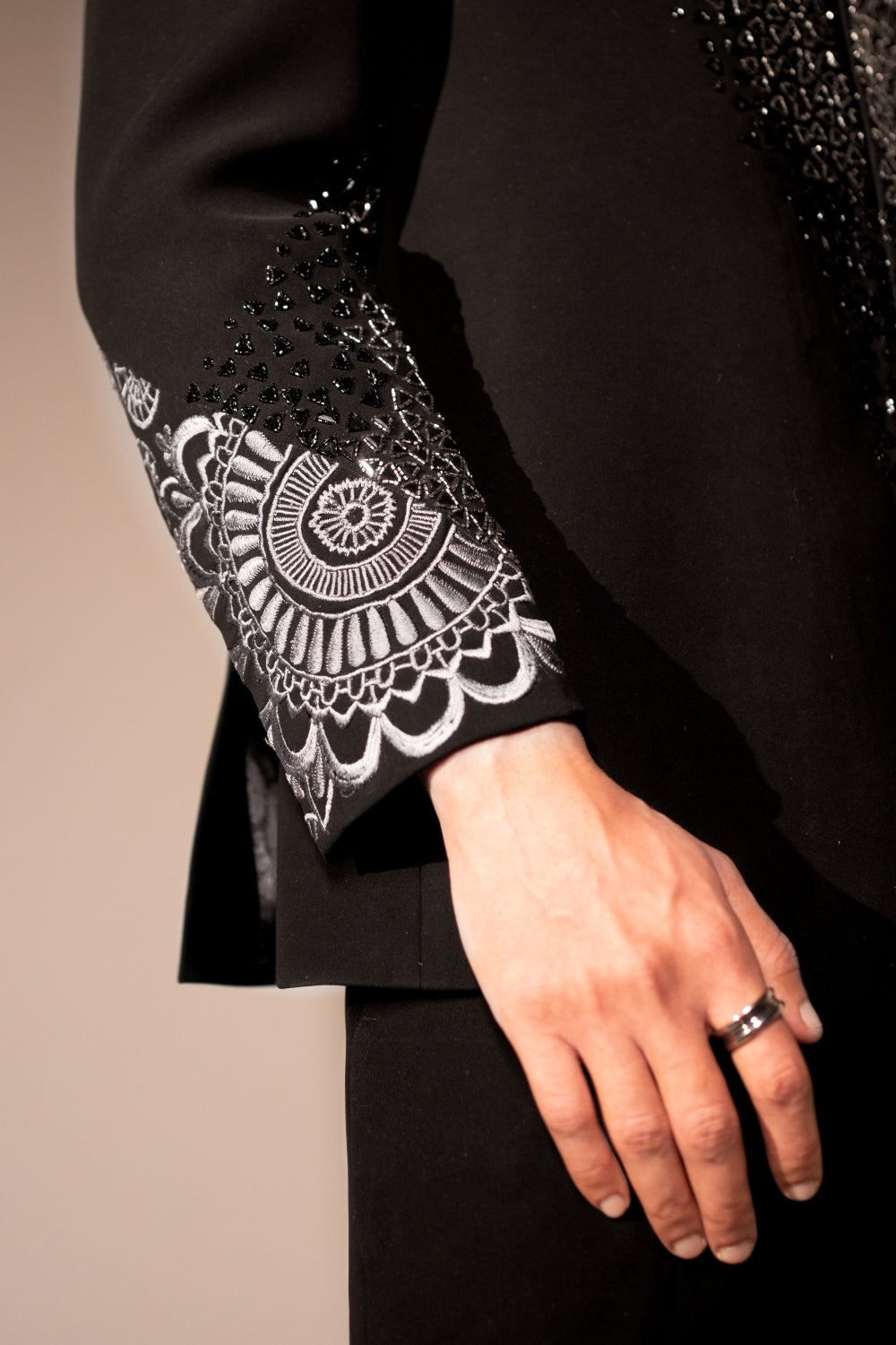 Noir Lace Bandhgala